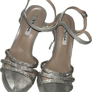 Nina Women's Glittering Silver Heels